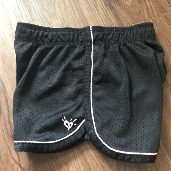 Girl’s Justice Black Athletic Shorts Roll Top Size 6